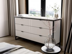 Комод 6 ящиков Нора (персидский жемчуг) в Бердске - berdsk.mebel-nsk.ru | фото