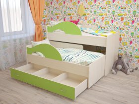 Кровать детская двухуровневая Радуга 80*160 в Бердске - berdsk.mebel-nsk.ru | фото