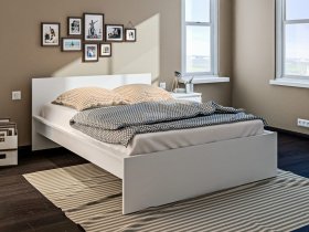Кровать двуспальная 1,4м Леон СБ-3368 (белый) в Бердске - berdsk.mebel-nsk.ru | фото