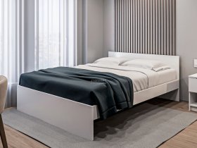 Кровать двуспальная 1,6м Бруклин СБ-3354 (белый) в Бердске - berdsk.mebel-nsk.ru | фото