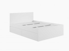 Кровать двуспальная с ящиками 1,4м Мадера-М1400 (белый) в Бердске - berdsk.mebel-nsk.ru | фото