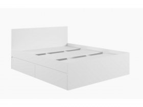 Кровать двуспальная с ящиками 1,6м Мадера-М1600 (белый) в Бердске - berdsk.mebel-nsk.ru | фото