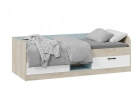 Кровать комбинированная «Оливер» Тип 1 401.003.000 (дуб крафт серый/белый/серо-голубой) в Бердске - berdsk.mebel-nsk.ru | фото