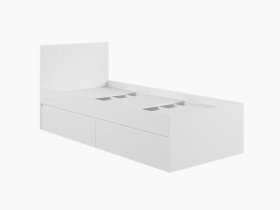 Кровать односпальная с ящиками 0,9м Мадера-М900 (белый) в Бердске - berdsk.mebel-nsk.ru | фото