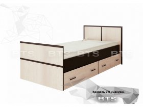 Кровать односпальная с ящиками 0,9м Сакура (BTS) в Бердске - berdsk.mebel-nsk.ru | фото