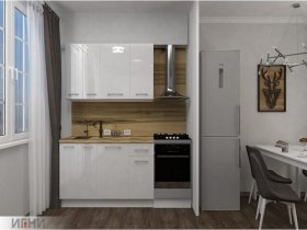 Кухонный гарнитур МДФ Выгодно и точка 1,5 м (белый глянец) в Бердске - berdsk.mebel-nsk.ru | фото
