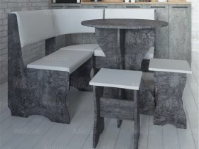 Кухонный уголок Лотос  (цемент темный к/з White) в Бердске - berdsk.mebel-nsk.ru | фото