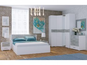Модульная спальня Бьянка (белый/бетон) в Бердске - berdsk.mebel-nsk.ru | фото