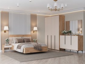 Модульная спальня Сицилия (дуб альпийский/тефия) в Бердске - berdsk.mebel-nsk.ru | фото