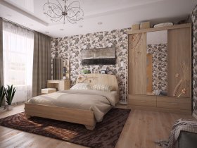 Модульная спальня Виктория-1 (дуб сонома) в Бердске - berdsk.mebel-nsk.ru | фото