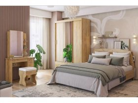 Модульная спальня Виктория-1 (дуб крафт золотой) в Бердске - berdsk.mebel-nsk.ru | фото