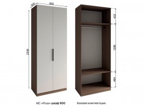 Шкаф 900 Роза (орех франклин карамельный/бежевый скин) в Бердске - berdsk.mebel-nsk.ru | фото