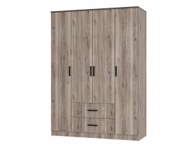 Шкаф четырехстворчатый Титан (дуб смоки) в Бердске - berdsk.mebel-nsk.ru | фото