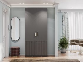 Шкаф двухстворчатый Эккервуд (Нью) (графит) в Бердске - berdsk.mebel-nsk.ru | фото