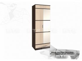 Шкаф двухстворчатый с зеркалом платяной-бельевой Сакура (BTS) в Бердске - berdsk.mebel-nsk.ru | фото