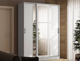Шкаф-купе 1,6м «Стиль-2» (белый) в Бердске - berdsk.mebel-nsk.ru | фото