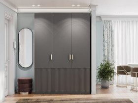 Шкаф трехстворчатый Эккервуд (Нью) (графит) в Бердске - berdsk.mebel-nsk.ru | фото