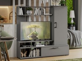 Стенка «Сиена» (графит серый) в Бердске - berdsk.mebel-nsk.ru | фото