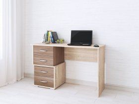 Стол письменный Сити-2 (ясень шимо темный/дуб сонома) в Бердске - berdsk.mebel-nsk.ru | фото