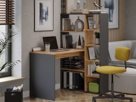 Стол письменный тип 16 (дуб крафт золотой/графит серый) в Бердске - berdsk.mebel-nsk.ru | фото