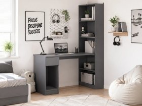 Стол письменный угловой «Лайт» 10.01 (темно-серый) в Бердске - berdsk.mebel-nsk.ru | фото